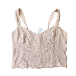 Abercrombie & Fitch peach white crop top tank shirt size L